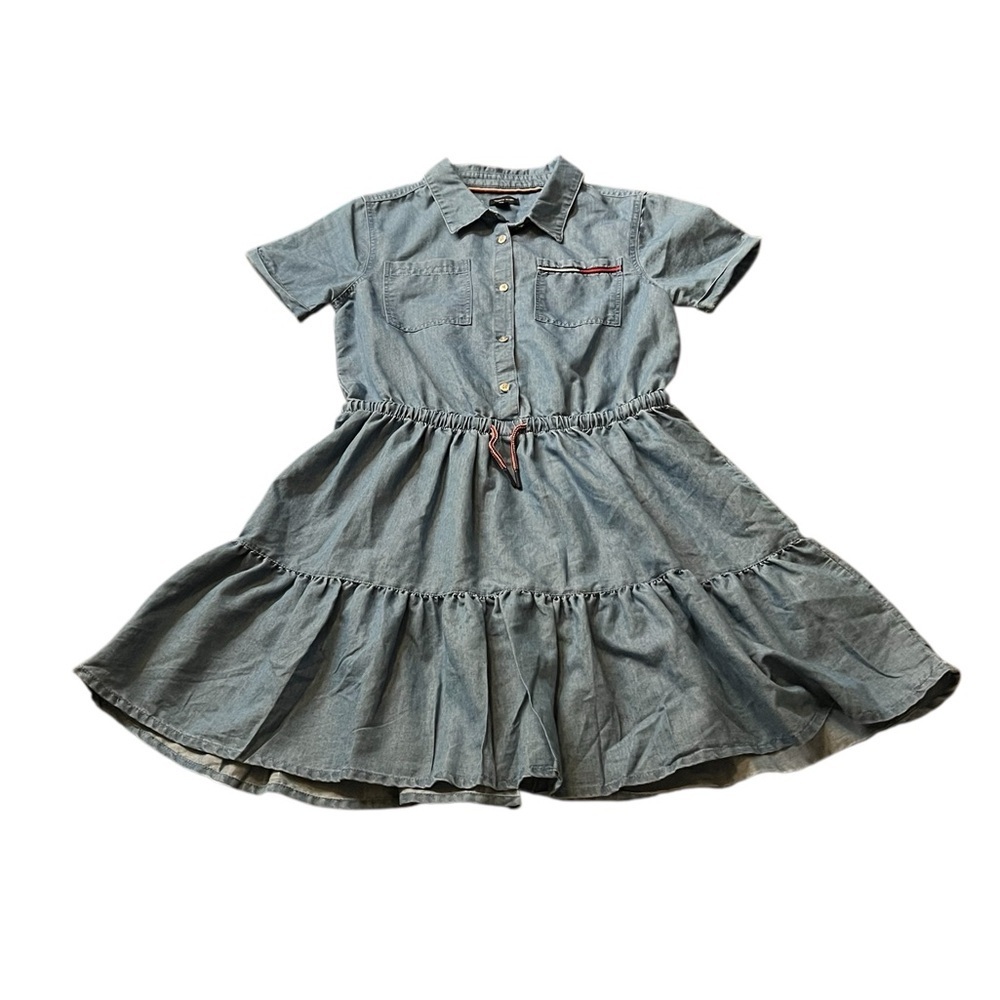 Tommy Hilfiger Blue Kids Tiered Casual Dress Size 16 XL
